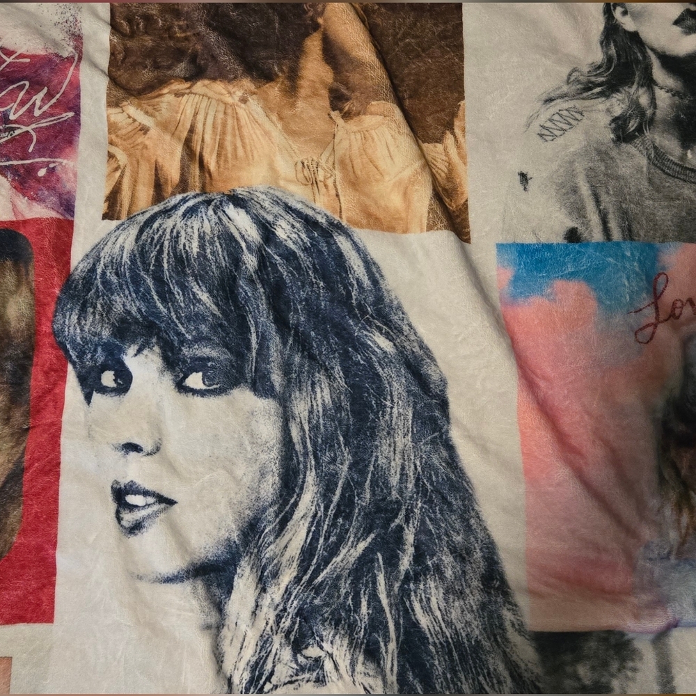 Collectors Taylor Swift Throw Blanket With Portrait And Album Titles